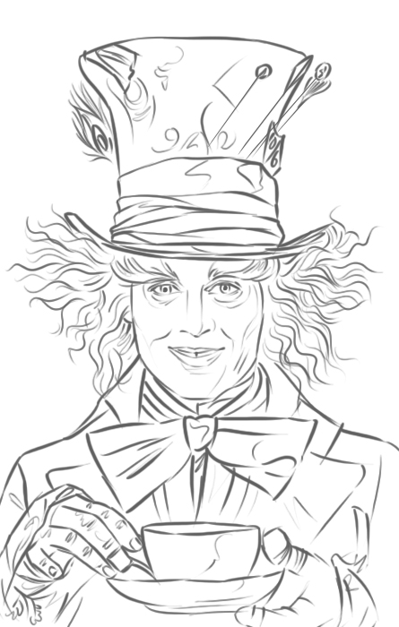 mad hatter johnny depp coloring pages - photo #2