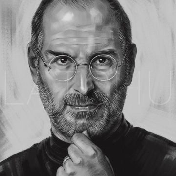 Steve Jobs, Steve Paul Jobs, Portrait, Digital Portrait, Drawing, Conte Art, Charcoal Art, Portrait Drawing, Sketch, Machintosh, Mac, Apple, Pixar, Animation, iPad, iPhone, Tablet, Entrepreneur, Inventor